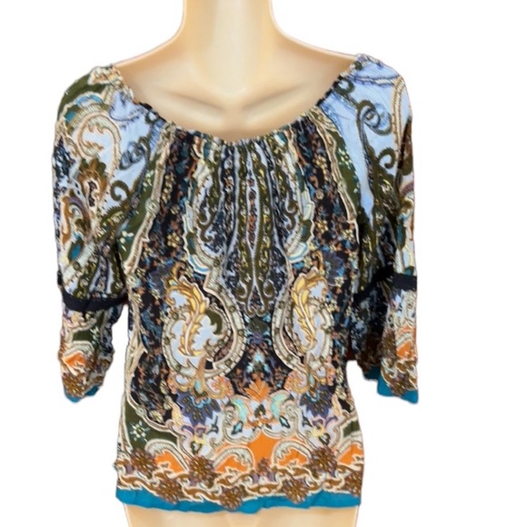 Soft Surroundings Chloe Paisley Tunic Top Tassel Tie - Picture 5 of 7